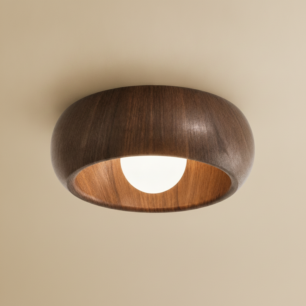 Plafonnier Vintage - Galbe Grain De Bois