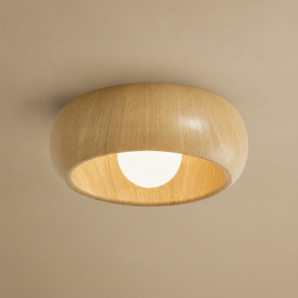 Plafonnier Vintage - Galbe Grain De Bois