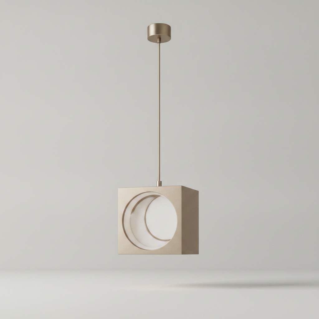 Suspension Colorée - Cube Globe Opale Rétro
