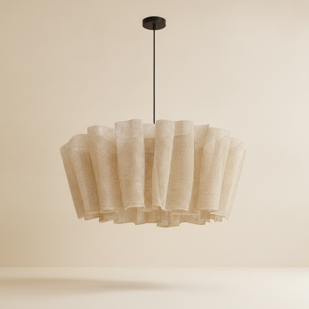 Suspension en Tissu - Voile Plissé Wabi Sabi