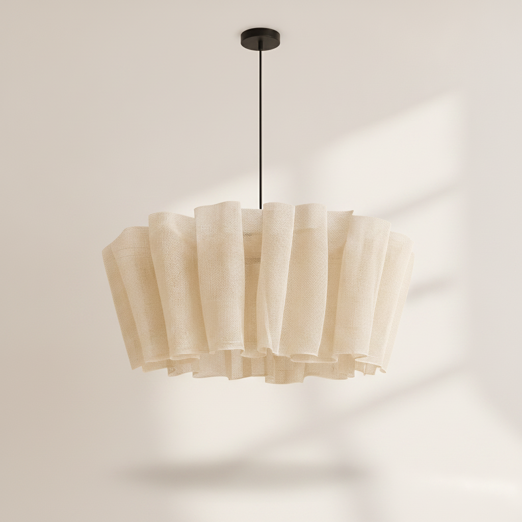 Suspension en Tissu - Voile Plissé Wabi Sabi
