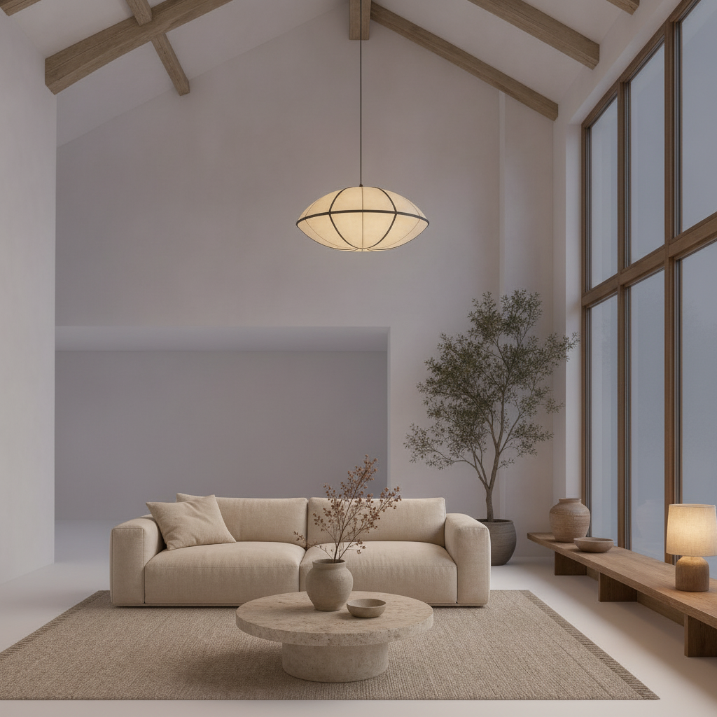 Suspension Japonaise - Lampion de Soie Zen