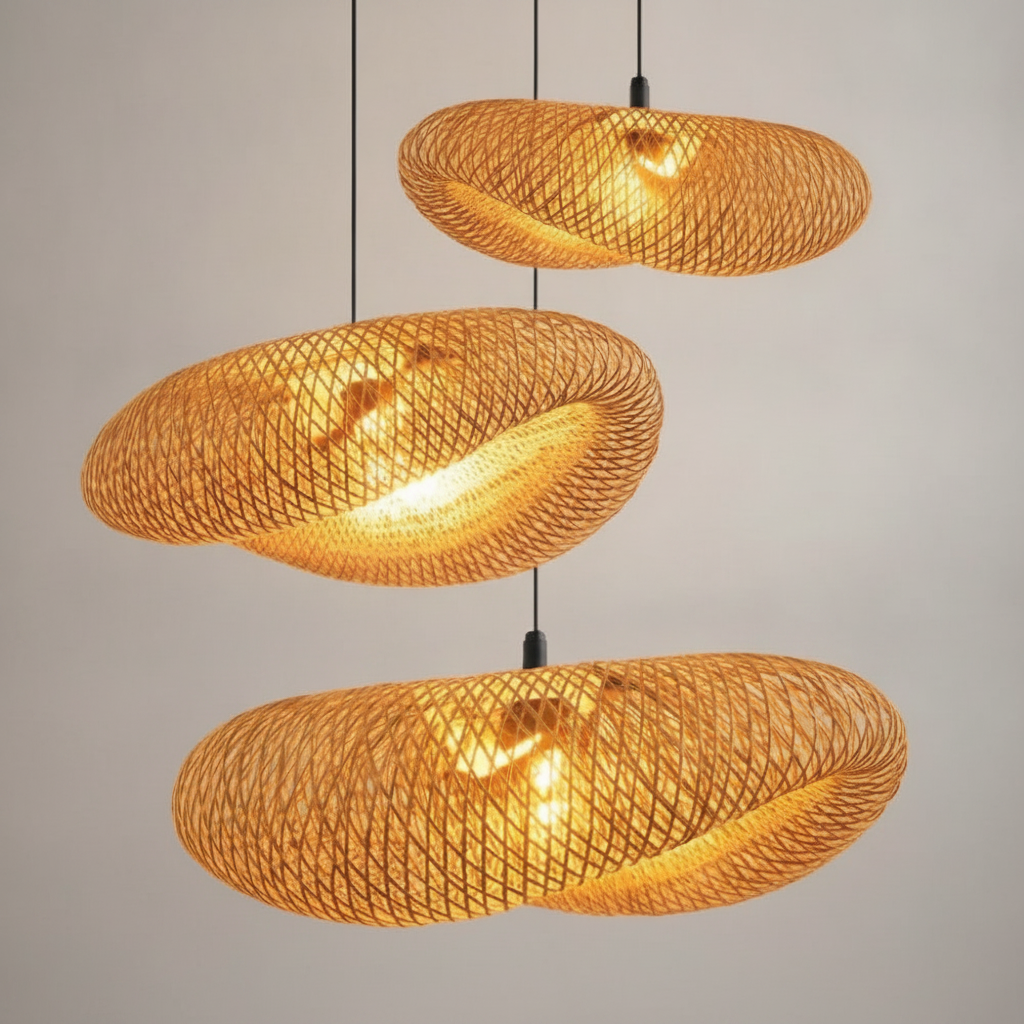 Suspension Luminaire Bambou - Halo Bambou Tressé