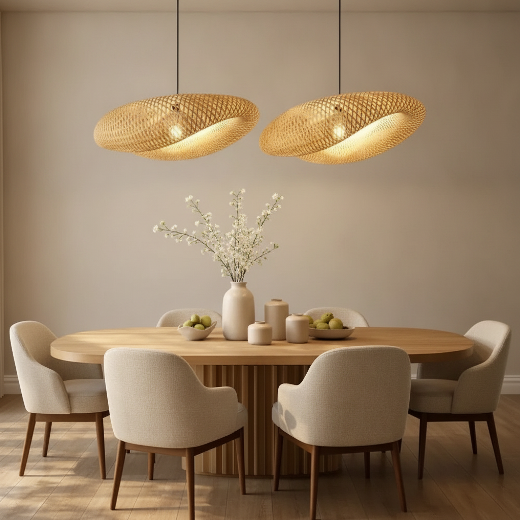 Suspension Luminaire Bambou - Halo Bambou Tressé