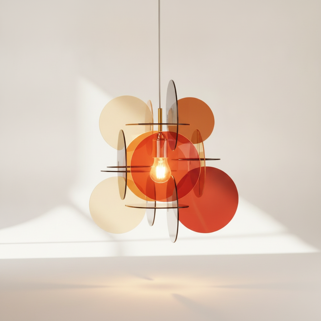 Suspension Luminaire Colorée - Pétales Acryliques