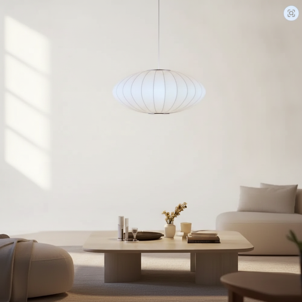 Suspension Luminaire Design - Voile De Soie Japandi