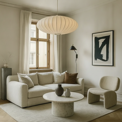 Suspension Luminaire Design - Voile De Soie Japandi