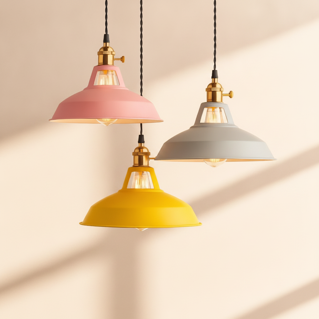 Suspension Luminaire Industriel - Éclat Rétro Pastel