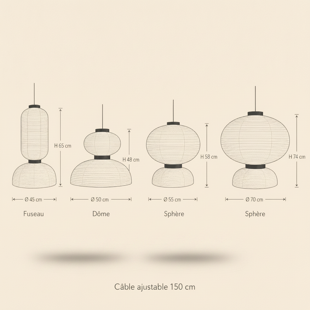 Suspension Papier de Riz - Équilibre Wabi Sabi