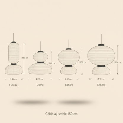 Suspension Papier de Riz - Équilibre Wabi Sabi