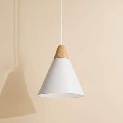 Suspension Scandinave - Cône Bois et Macaron